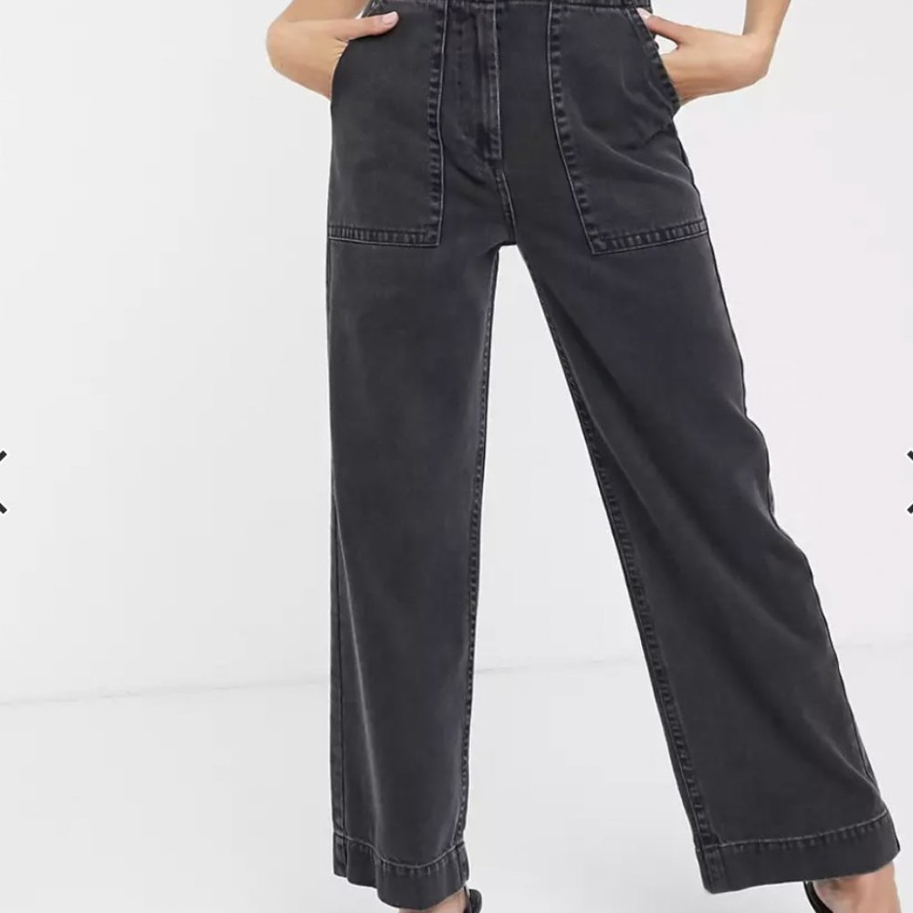 Tall Cropped Wide Leg Carpenter Jeans